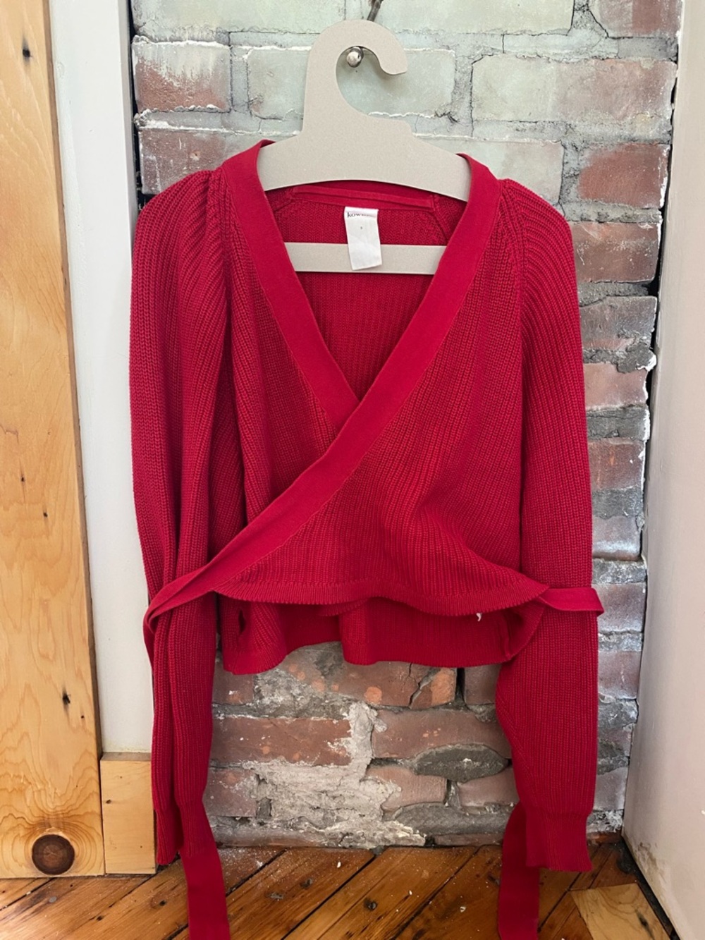 KOWTOW Composure Cardigan - Organic Cotton Wrap Knit Sweater - Womens Small Cozy